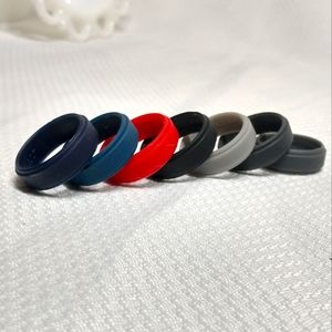 Men's sz 11 7 Ct. Silicone Rings Wedding Bands Multicolor NEW in Package!